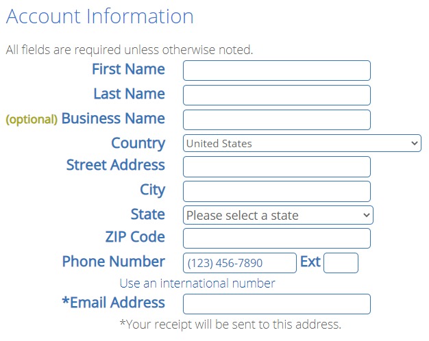 Create Your Account Bluehost