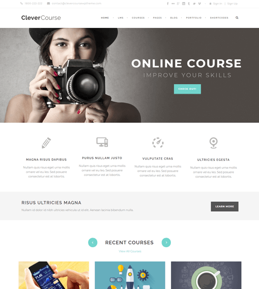 Clever Course LMS WordPress Themes