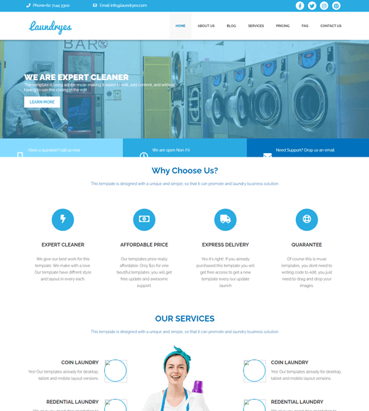 Laundryes Dry Cleaning WordPress Theme