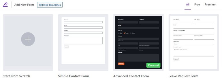 Everest Forms Builder Page