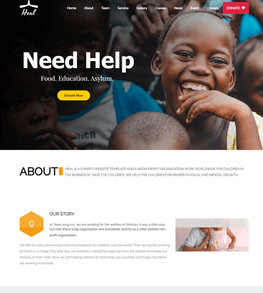 Heal NGO Charity WordPress Theme 