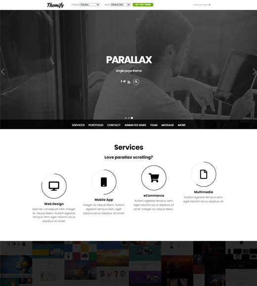 Parallax Single-Page WordPress Theme