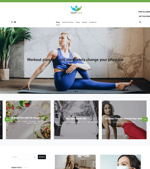 Cenote Best WordPress Themes for Health Blogs