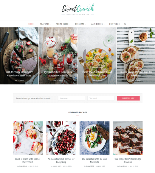 CheerUp Food and Recipe WordPress Themes