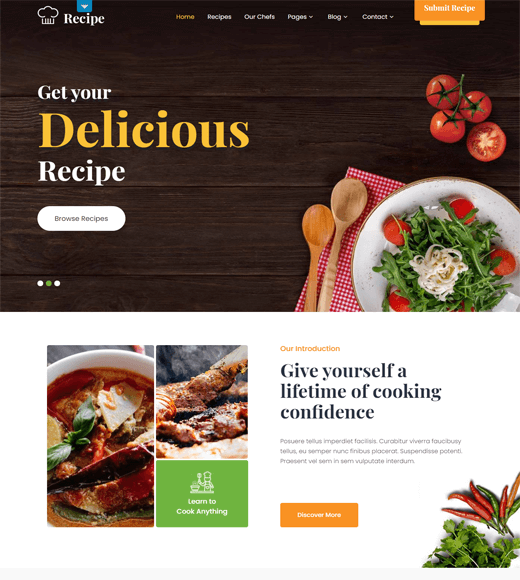 Delizus Best WordPress Food Blog Themes