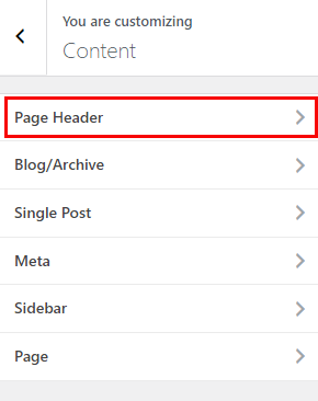 Page Header