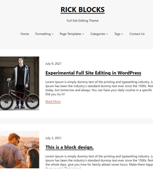 WordPress Block Themes Rick