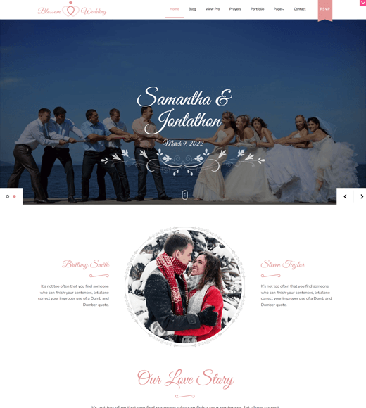Blossom Wedding Wedding WordPress Theme