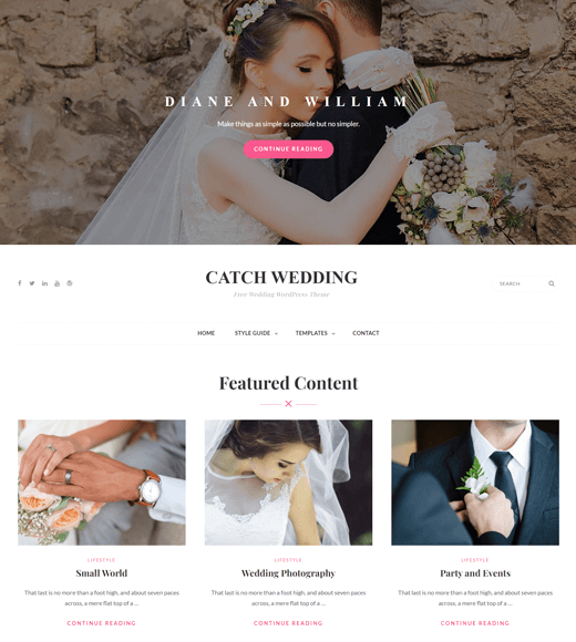 Catch Wedding Free Wedding WordPress Theme