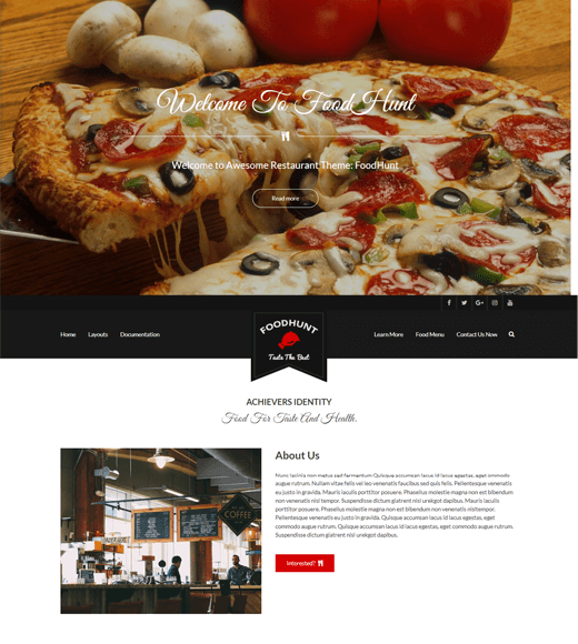 Foodhunt Best Catering WordPress Themes