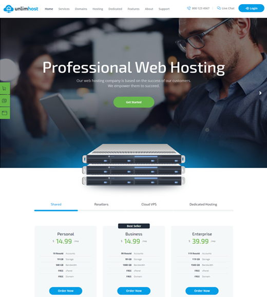 Unlimhost Hosting Theme