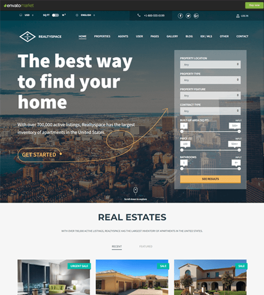 Realty Space Theme Demo