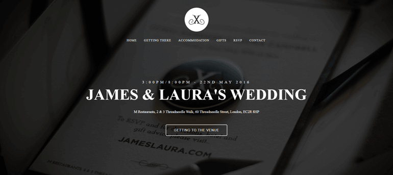 James and Laura One of the Best Wedding Website Examples