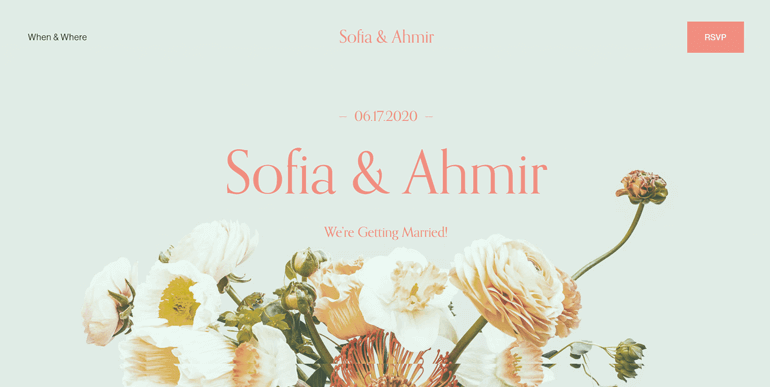 Sofia and Ahmir One of the Best Wedding Website Examples