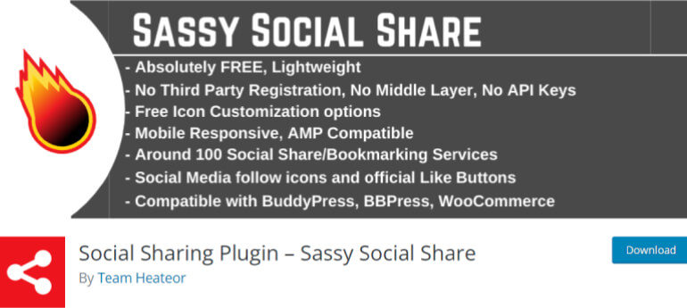 Sassy Social Share Best Social Share Plugins for WordPress