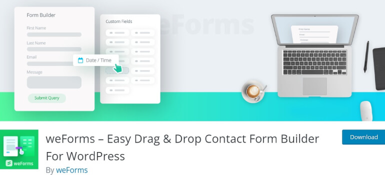 weForms Best Contact Form Plugin for WordPress