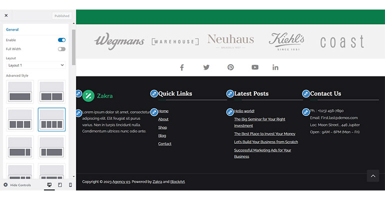 New Footer Layout
