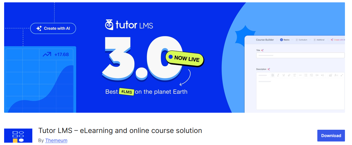 Tutor LMS WordPress Plugin Banner
